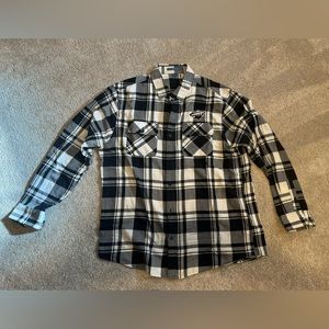 Men’s Minnesota Wild Black & White Button Down - Port Authority Size XL